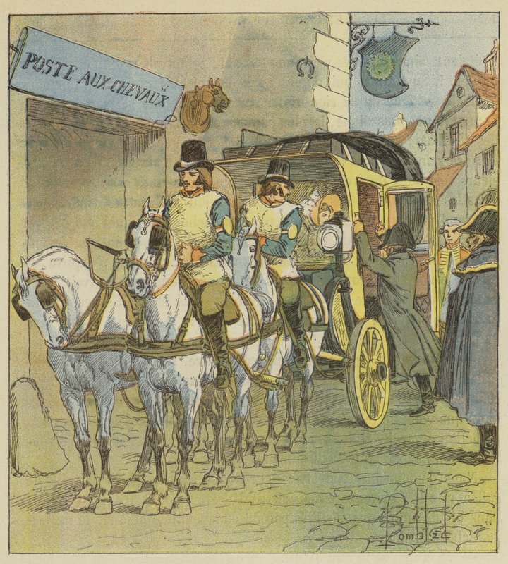 Der Kaiser steigt in den Wagen von Marie-Louise von after Louis Charles Bombled