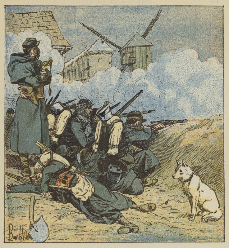 Das 5. Marineinfanteriebataillon an der Mühle von Neuville von after Louis Charles Bombled