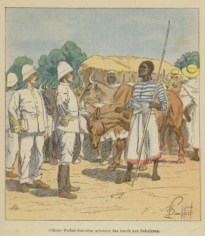 Verwaltungsbeamter kauft Rinder von den Sakalaves von after Louis Charles Bombled