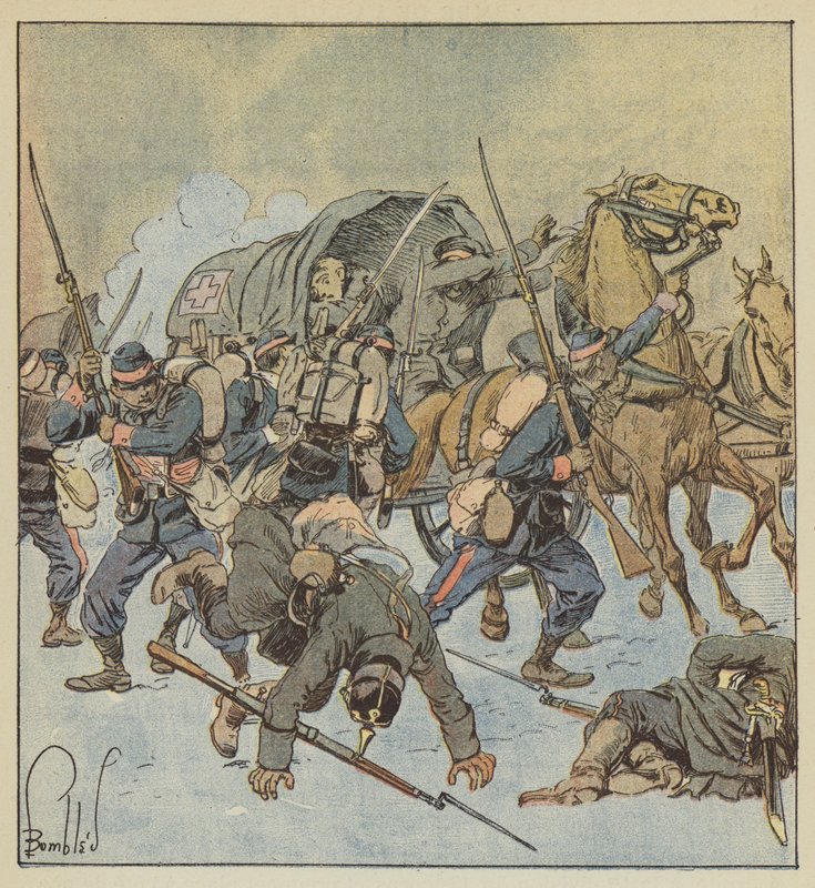 Eroberung eines preußischen Lazaretts durch eine Kompanie des 43. Marschregiments von after Louis Charles Bombled