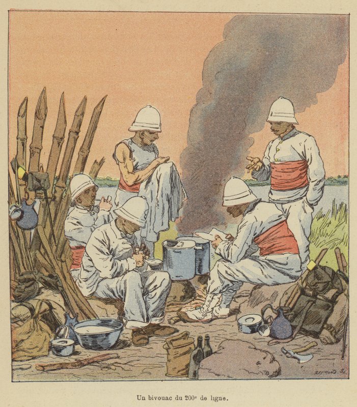 Ein Biwak des 200. Linienregiments von after Louis Charles Bombled