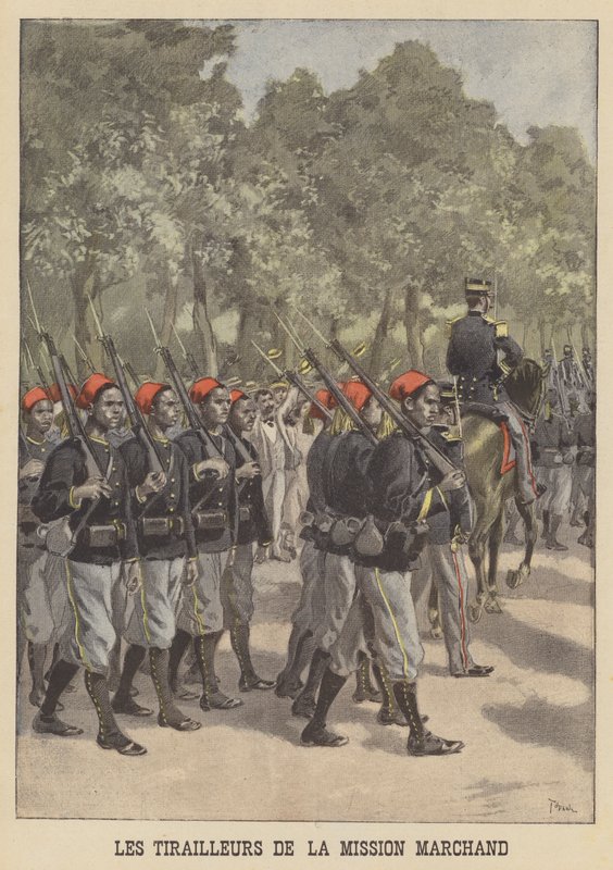 Französische Kolonialtirailleure der Marchand-Mission von after Oswaldo Tofani