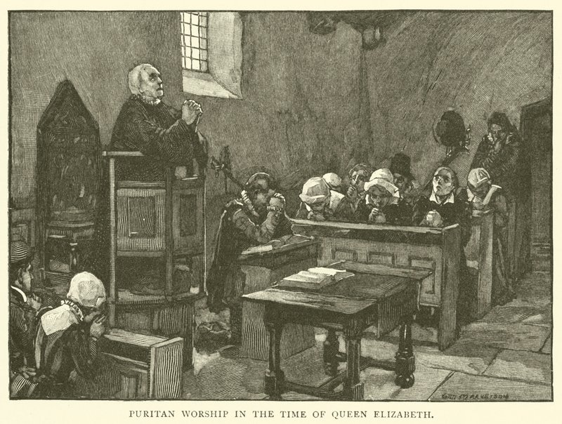 Puritanischer Gottesdienst zur Zeit von Königin Elisabeth von after William Henry Margetson