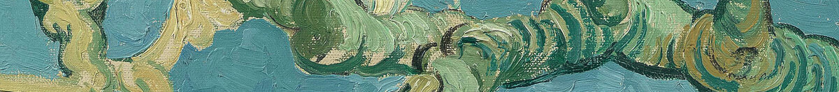 Mandelblüte (Vincent van Gogh), Detail: Blüten am unteren Ast
