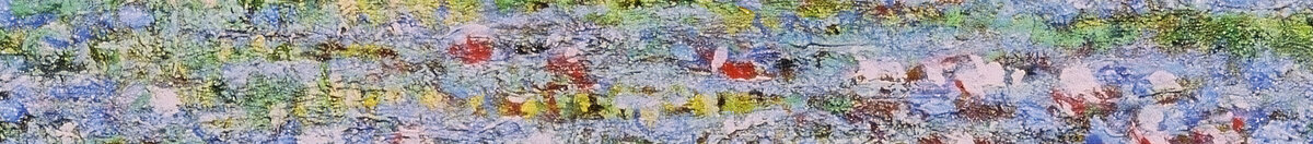 Der Seerosenteich mit der japanischen Brücke (Claude Monet), Detail: Seerosenteppich mit rosa Blüten