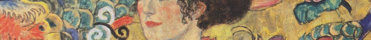 Dame mit Fächer (Gustav Klimt), Detail: Gesicht der Dame