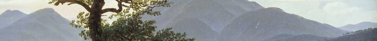 Der einsame Baum (Caspar David Friedrich), Detail: Blaue Bergkette