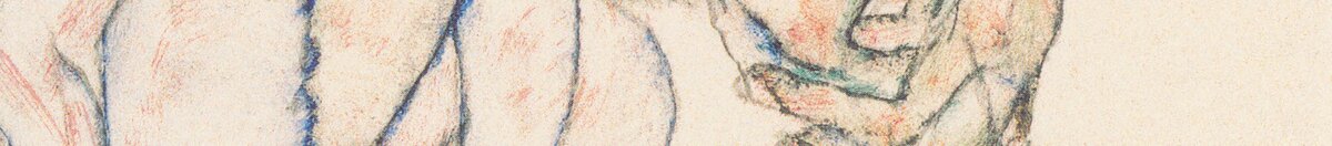 Sitzende Frau mit hochgezogenem Knie (Egon Schiele), Detail: Verschränkte Hände