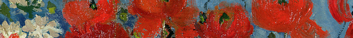 Stillleben: Vase mit Kornblumen und Mohnblumen, 1887 (Vincent van Gogh), Detail: Rote Mohnblüten oben