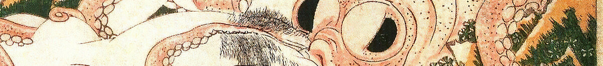 Der Traum der Fischersfrau (Katsushika Hokusai), Detail: Augen des großen Oktopus