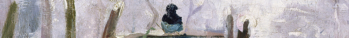 Die Elster (Claude Monet), Detail: Elster auf dem Gattertor