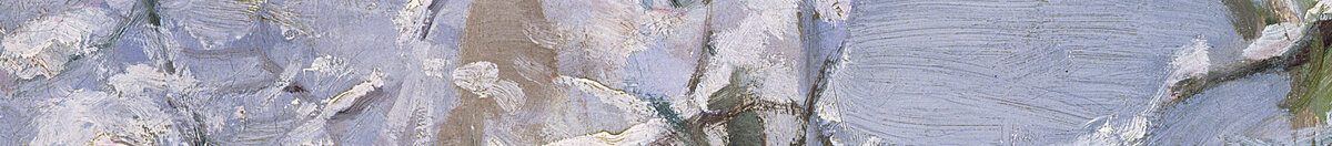 Die Elster (Claude Monet), Detail: Verschneite Hausdächer