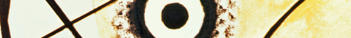 Sich kreuzende Linien, 1923 (Wassily Kandinsky), Detail: Augenähnlicher Kreis auf Gelb
