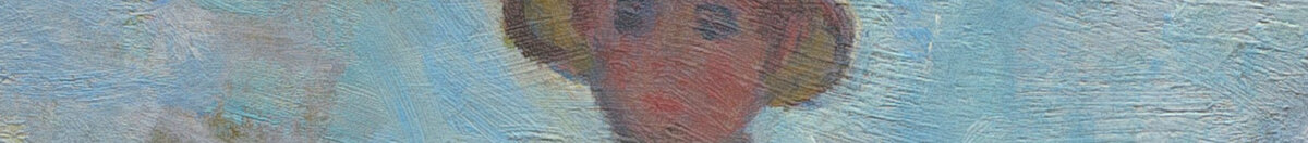 Frau mit Sonnenschirm (Claude Monet), Detail: Junge mit Strohhut