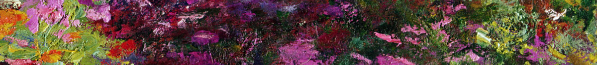 Ein Weg in Monets Garten, Giverny, 1902 (Claude Monet), Detail: Magenta Blumenrabatte rechts