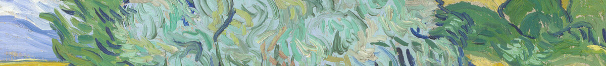 Weizenfeld mit Zypressen (Vincent van Gogh), Detail: Silbriger Busch und Ähren