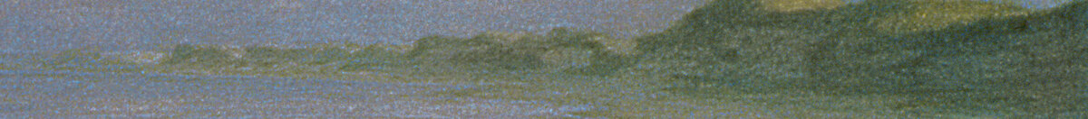 Sommerabend am Südstrand von Skagen mit Anna Ancher und Marie Krøyer (Peder Severin Krøyer), Detail: Dünen am Horizont