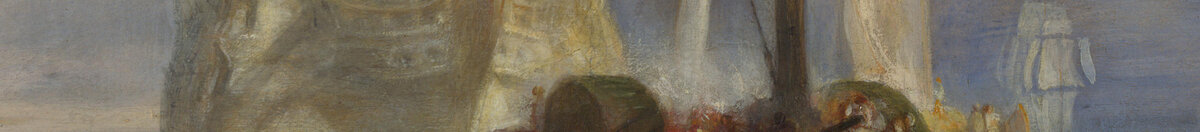 Die kämpfende Temeraire, 1839 (Joseph Mallord William Turner), Detail: Dampfschlepper mit Rauchfahne