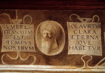 Detail der Maximen - Fresko, Ende des 15. Jahrhunderts
