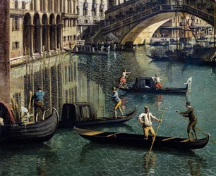 Die Rialtobrücke in Venedig (Detail)