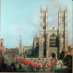 Ansicht von Westminster Abbey und der Prozession der Ritter des Order of Bath