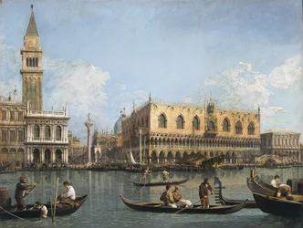 Ansicht des Beckens von San Marco von der Punta della Dogana