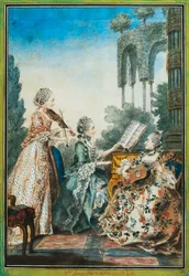 Die drei Töchter des Komponisten Joseph-Nicolas-Pancrace Royer spielen die Musik des Balletts Zaide