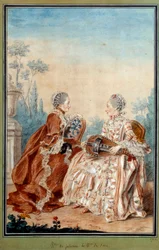 Madame de Julienne und Madame de Serre machen Aquarellmusik