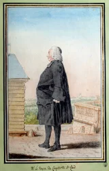 Porträt von Monsieur le Doyen du Chapitre de Saint Cloud Aquarell von Louis Carrogis dit Carmontelle (1717-1806) 18. Jahrhundert. Chantilly, Conde Museum