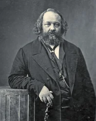 Porträt von Michail Alexandrowitsch Bakunin, um 1860 (s/w Foto)