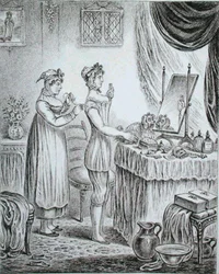 Fortschritt der Toilette: das Korsett