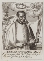Thomas Cottam, englischer katholischer Priester und Märtyrer (Gravur)