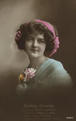 Lächelndes Mädchen, Geburtstagskarte