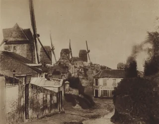 Die Mühlen in Montmartre im Jahr 1845 (s/w Foto)