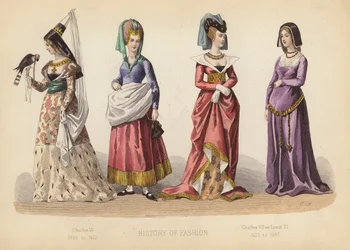 Mode in Frankreich: Charles VI 1395 bis 1422; Charles VII und Louis XI 1422 bis 1483