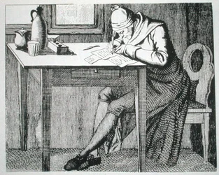 Gaspard Lavater (1741-1801) in seinem Arbeitszimmer (Kopie einer Illustration aus 