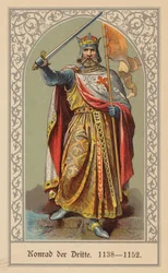 Konrad III., Heiliger Römischer Kaiser (Farblithografie)