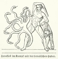 Herakles kämpft gegen die lernäische Hydra