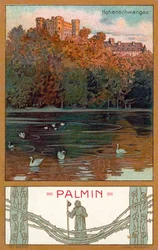 Schloss Hohenschwangau, Bayern (Chromolithographie)