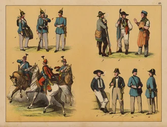 Berufe der Männer (Farblithografie)