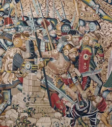 Der Trojanische Krieg: Die Zerstörung von Troja, ca. 1470 (Wandteppich)