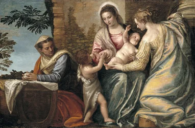 Madonna mit Kind mit der hl. Elisabeth, dem kleinen Johannes dem Täufer und der hl. Justina, 1565-70