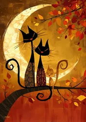 Niedliche Katzenfamilie