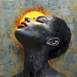 Mond und Frau Malerei