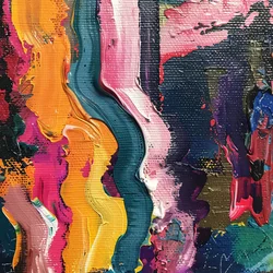 Lebendige und dynamische Acrylfarben mit Ölfarben-Pinselstrichen auf Leinwand