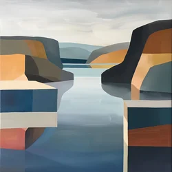Wandkunstdrucke: Minimalistische Seeblicklandschaft für stilvolle Wanddeko