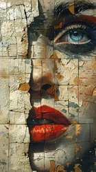 Frauenporträt mit Acrylmalerei Pinselstrich