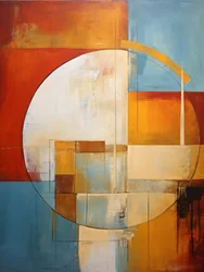 Kreisformen, abstraktes Gemälde