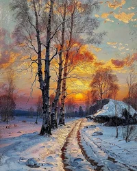 Landschaft an einem Wintertag mit Schnee bedeckt