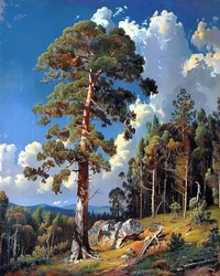 Landschaft mit felsigen Klippen und Wald